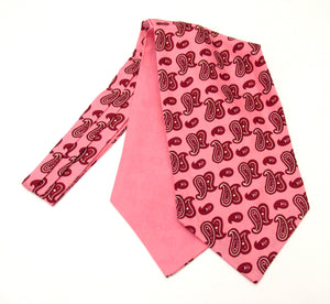 Pink Paisley Fancy Silk Cravat by Van Buck