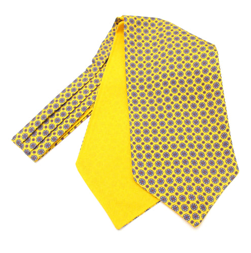 Yellow Medallion Silk Cravat by Van Buck