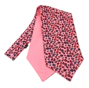Pink Small Paisley Fancy Silk Cravat by Van Buck 