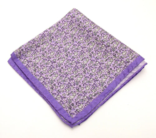 Lilac Floral Silk Fancy Pocket Square by Van Buck
