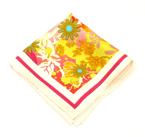 Summer Floral Silk Fancy Pocket Square by Van Buck