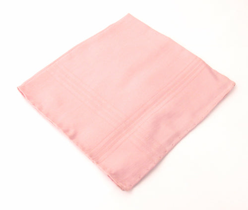 Baby Pink Plain Macclesfield Silk Pocket Square by Van Buck