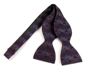 Cerise & Blue Wave Self-Tied Silk Bow Tie by Van Buck