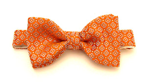 Orange & Sky Geometric Silk Bow Tie by Van Buck 
