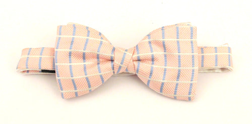 Pink Stripe Silk Bow Tie by Van Buck