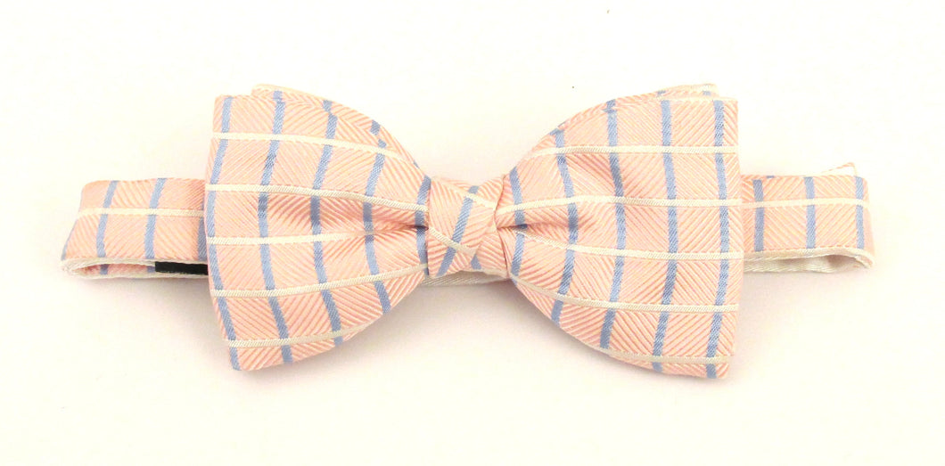 Pink Stripe Silk Bow Tie by Van Buck