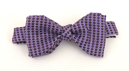 Lilac & Purple Neat Geometric Silk Bow Tie by Van Buck