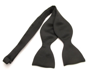Black Self-Tied Silk Bow Tie by Van Buck