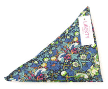 Strawberry Thief Green Cotton Pocket Square Made with Liberty Fabric 