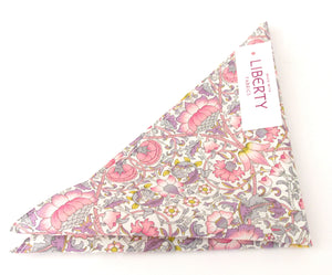 Lodden Pink Cotton Pocket Square Made with Liberty Fabric 
