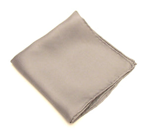 Grey Plain Silk Pocket Square by Van Buck