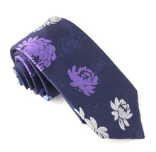 Limited Edition Navy Large Floral Silk Tie by Van Buck 
