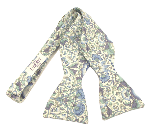 Lodden Blue Self Tie Bow Tie Made with Liberty Fabric