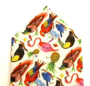  Van Buck Black Leather Card Wallet Made With Birds of Paradise Liberty Fabric