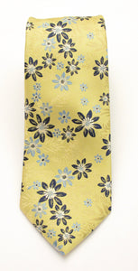 Yellow Floral Tie by Van Buck