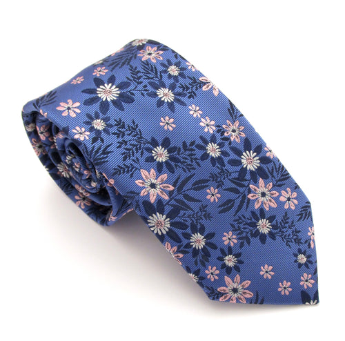 Blue Floral Fancy Tie by Van Buck