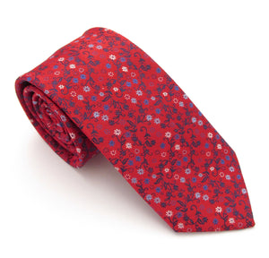 Red Neat Floral Fancy Tie by Van Buck