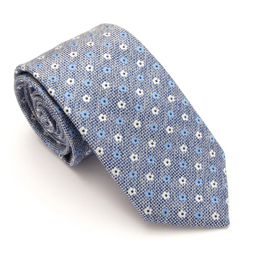 Sky Blue Flower Patterned Tie by Van Buck