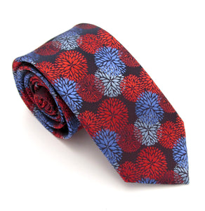 Red Geometric Patterned Tie by Van Buck