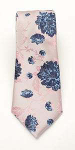 Pink Large Floral Tie by Van Buck