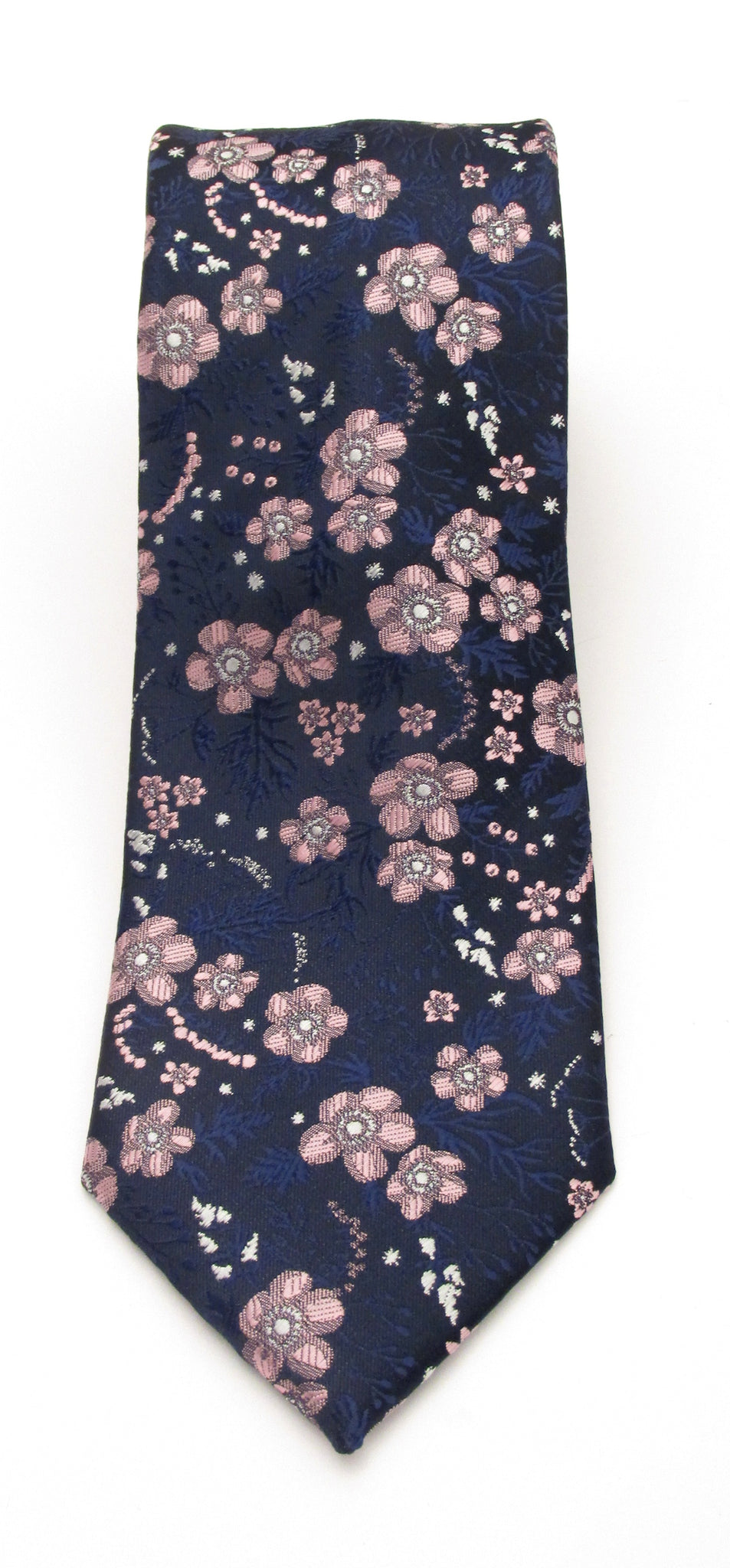 Pink Floral Patterned Tie by Van Buck | Floral Tie | Blue Floral Tie ...