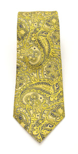 Gold Detailed Paisley Patterned Tie by Van Buck