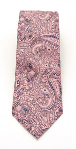 Pink Detailed Paisley Patterned Tie by Van Buck