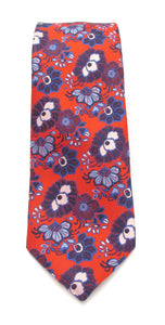 Red Abstract Floral Tie by Van Buck