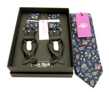 Berry Garden Tie & Trouser Braces Set Made with Liberty Fabric