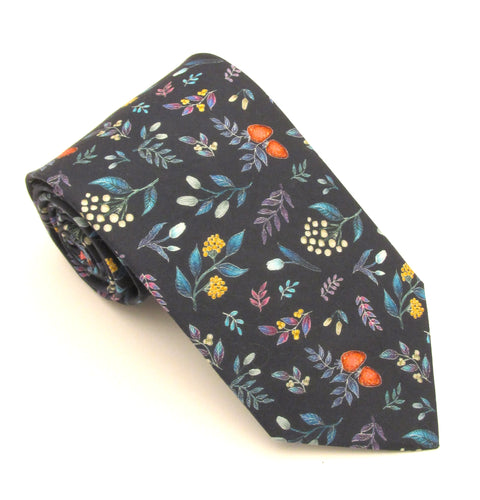 Berry Garden Cotton Tie Made With Liberty Fabric