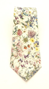 BOYS Wild Flowers Ivory Cotton Boys Tie Made with Liberty Fabric