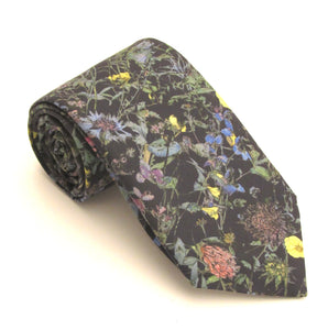 Wild Flowers Navy Cotton Tie Made with Liberty Fabric