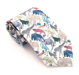 Queue for the Zoo Cotton Tie Made with Liberty Fabric 