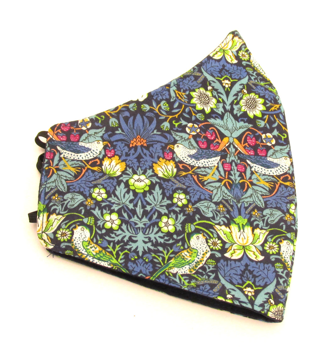 Strawberry Thief Green Face Covering / Mask Made with Liberty Fabric