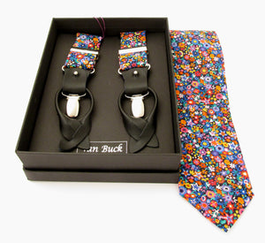 Dazzle Tie & Trouser Braces Set Made with Liberty Fabric 