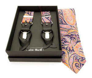 Felix Tie & Trouser Braces Set Made with Liberty Fabric