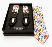 Birds of Paradise Tie & Trouser Braces Set Made with Liberty Fabric
