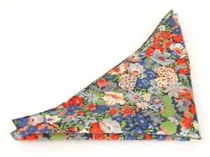 Thorpe Green Cotton Pocket Square Made with Liberty Fabric 