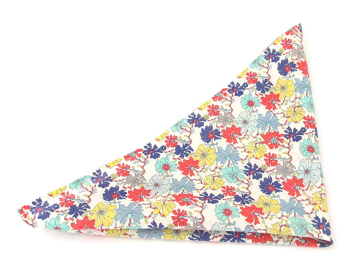 Sea Petals Cotton Pocket Square Made with Liberty Fabric 