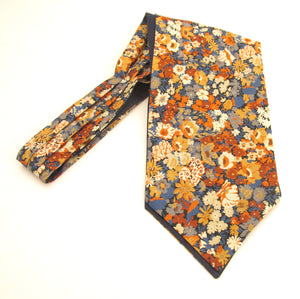 Thorpe Orange Cotton Cravat Made with Liberty Fabric 