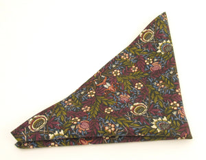Peach Pincher Cotton Pocket Square Made with Liberty Fabric