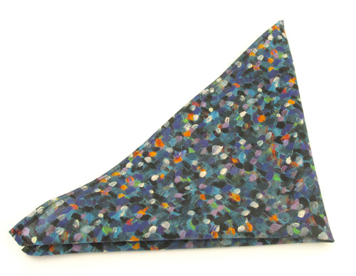 Pointillism Cotton Pocket Square Made with liberty Fabric 