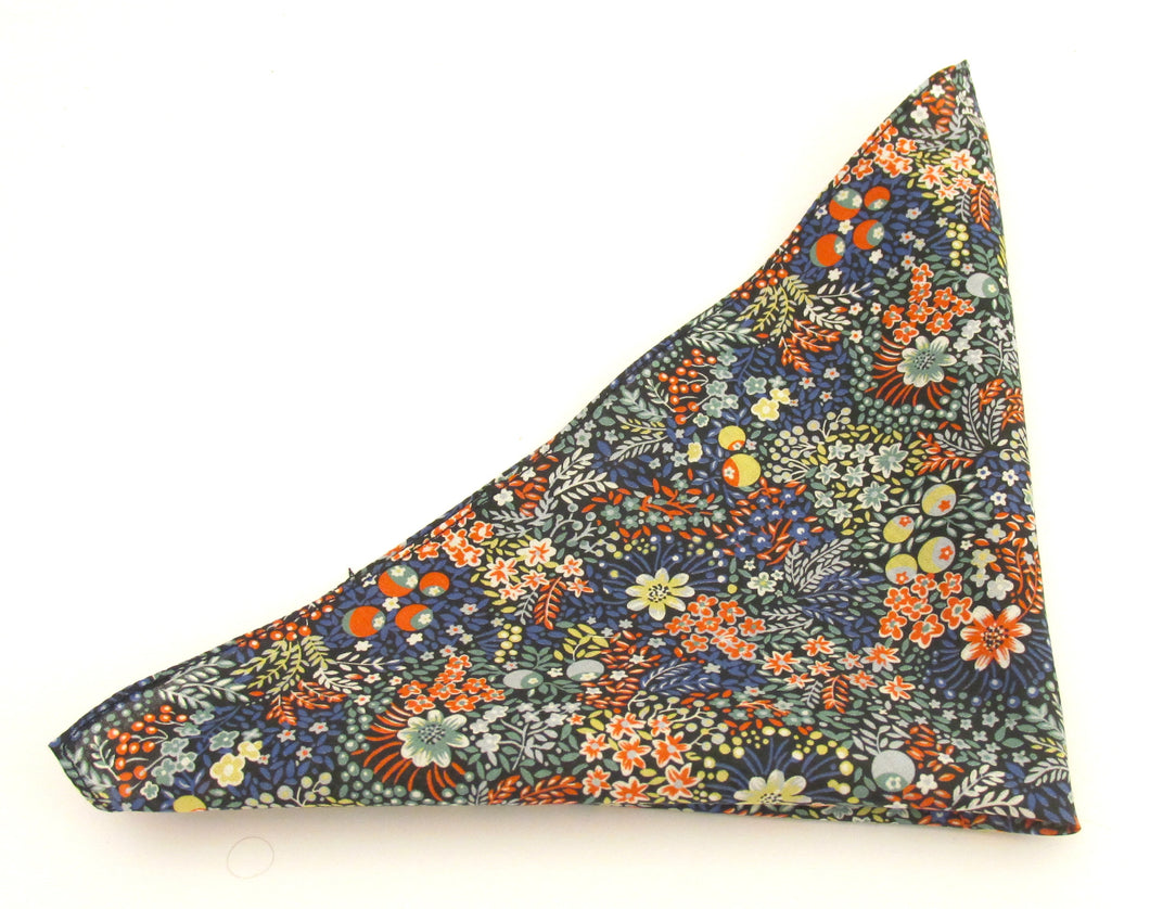 Elderberry Cotton Pocket Square Made with liberty Fabric 