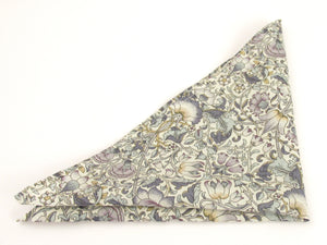 Lodden Sage Green Cotton Pocket Square Made with Liberty Fabric 