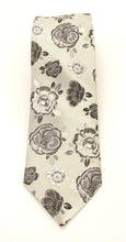 Limited Edition Silver Grey Floral Silk Tie by Van Buck