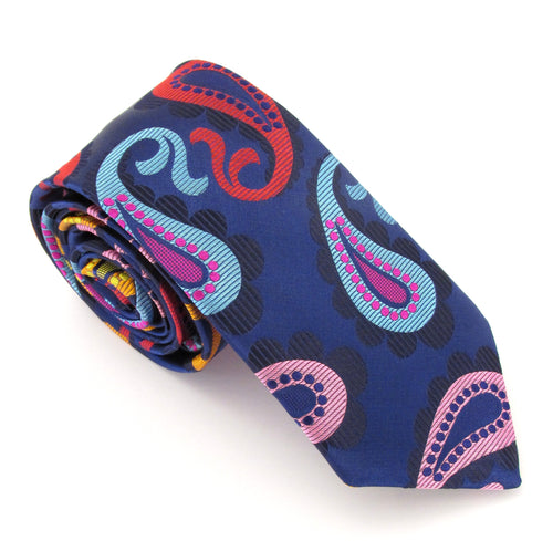 Van Buck Limited Edition Navy Large Paisley Silk Tie