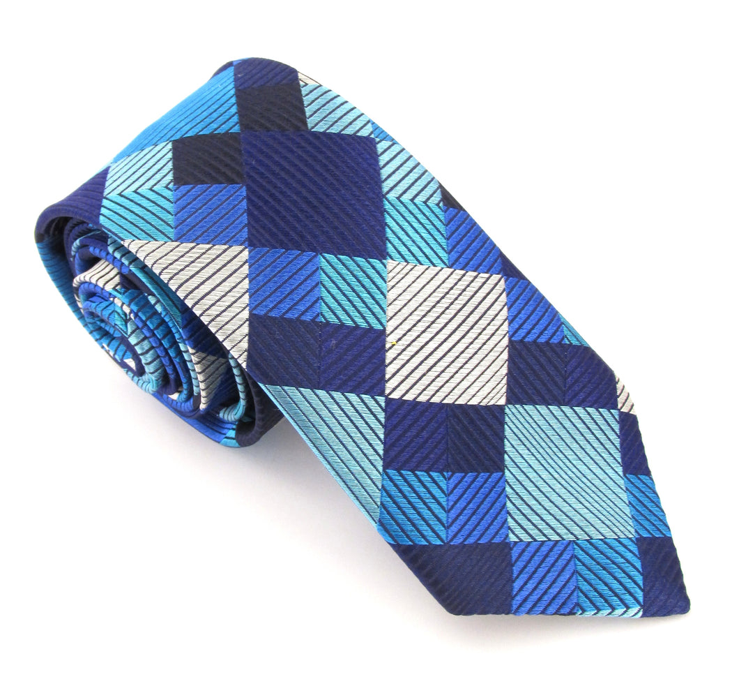 Limited Edition Blue Square Silk Tie by Van Buck 