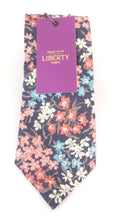 Sea Blossom Pink Cotton Tie Made with Liberty Fabric