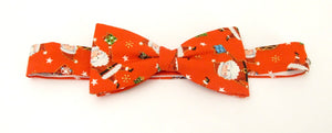 Red Gift Giving Santa Cotton Christmas Bow Tie by Van Buck 