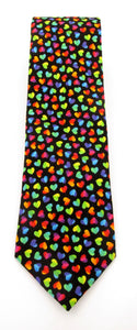 Multicoloured Love Hearts Cotton Tie by Van Buck